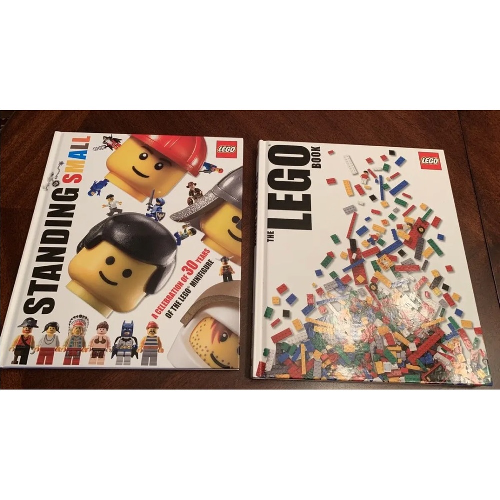 2 LEGO DK Hardcover Books  Standing Small Minifigure Book & The LEGO Book 2009